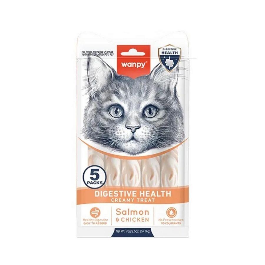 Wanpy Digestive Health Somon Balığı Ve Tavuklu Sıvı Krema Kedi Ödülü 5X14 GR | SRC: Barcode: 6927749871798